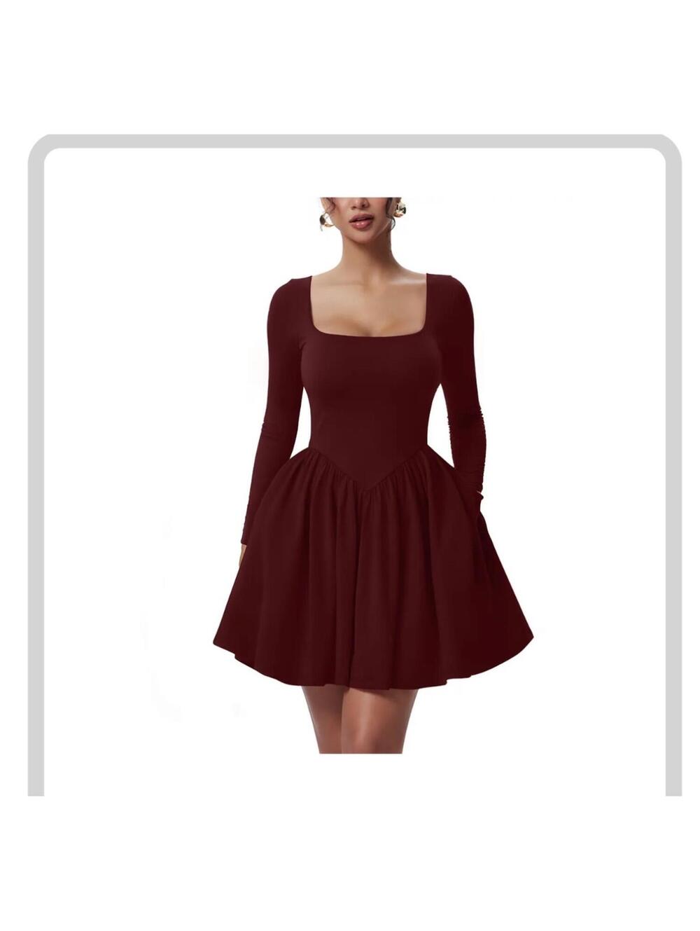 Viral OYS Long Sleeve Tie Back V Mini Dress with Pockets